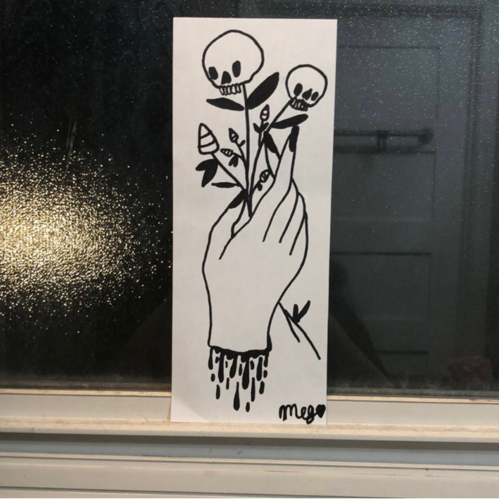 Hand Flower Halloween Drawing